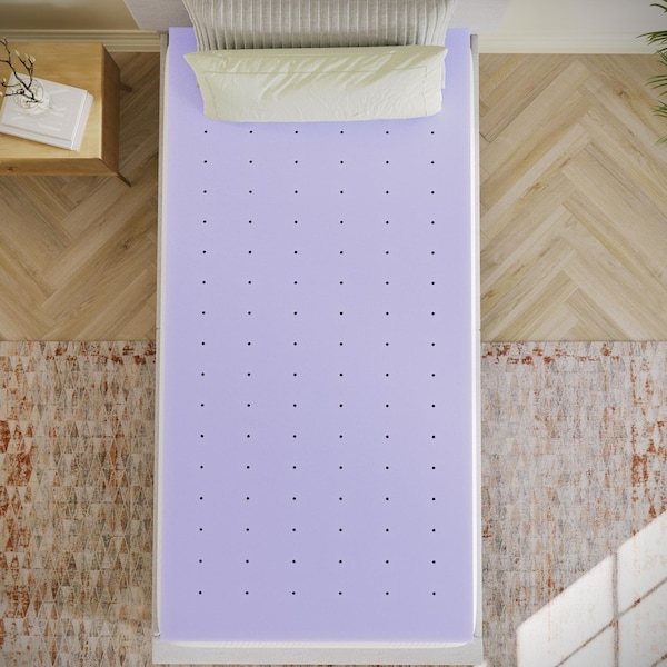 Flash Furniture Capri Comfortable Sleep 3-in Lavender Infused Twin XL Memory Foam Mattress Topper w/Vent. Design HLC-LAV-TWINXL-3-GG - main